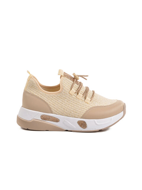 Ayakmod Bej Anorak Taşlı Kadın Casual Ayakkabı 702465 Z - S000416767-19928