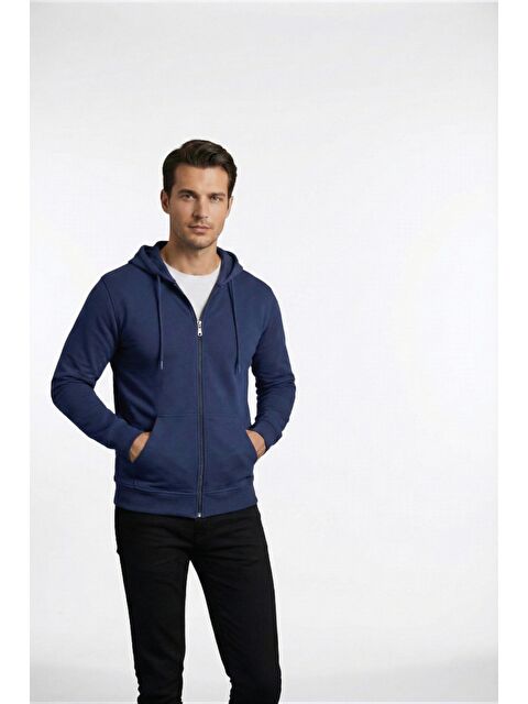 MİSS DÜNYA LİSSA %100 Pamuk Kapüşonlu Fermuarlı Basic Erkek Hırka - S000512115-21164