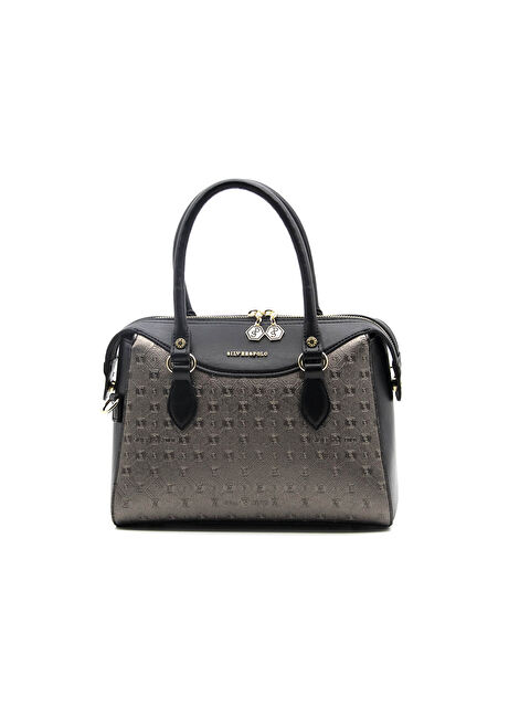 Silver Polo Kadın Omuz Çantası 995-37671 SILVER POLO BAYAN ÇANTASI M46 PLATİN-MAT SİYAH - S000508056-19351