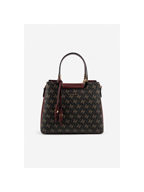 Silver Polo Kadın Omuz Çantası 969-48281 SILVER POLO BAYAN ÇANTASI M178 KAHVE SARI-MAT BORDO - S000508062-19413