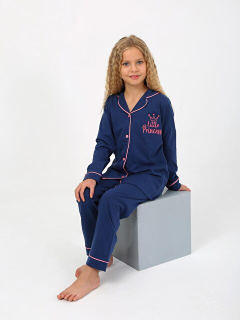 Vitmo Kız Çocuk Uzun Kollu %100 Pamuklu Pijama Takımı Little Princess - S000327751-21164
