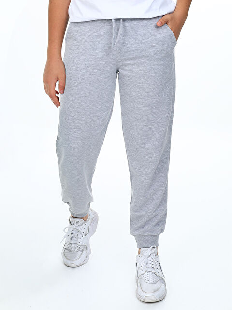 Denokids Unisex Kız Erkek Çocuk Gri Basic Eşofman Altı - S000443420-20600