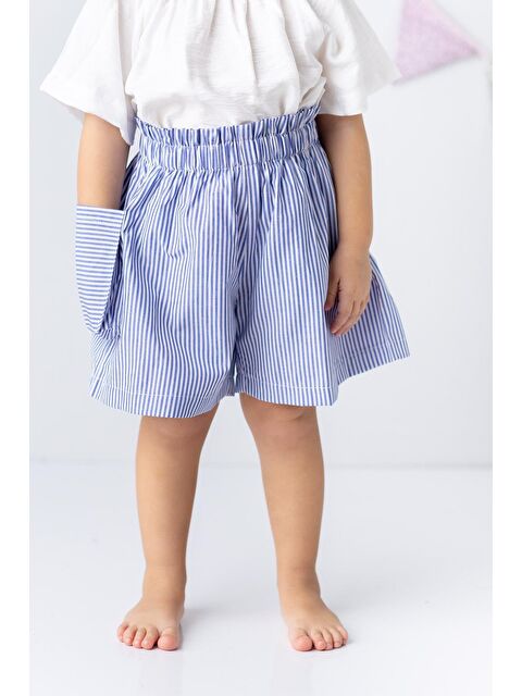 ZEYLAND Kız Çocuk Çizgili Kargo Cepli Şort - S000315617-17234