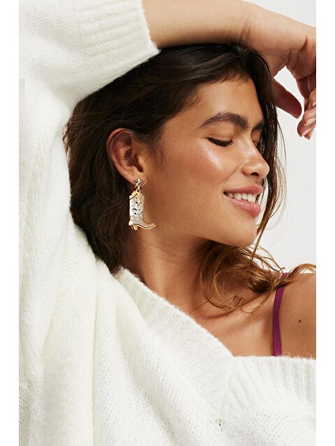 New Obsessions Kovboy Sallantılı Çift Renk Küpe - S000350691-20076