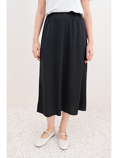 ALLDAY Siyah-Jarse Beli Lastikli Etek Astarıı - S000231236-19351