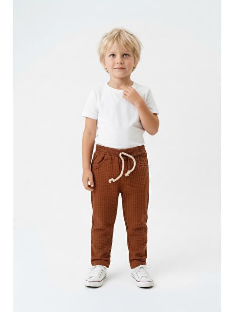 Miababy Elastanlı Gofre Bebek Pantolon