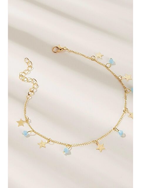 New Obsessions Yıldız ve Boncuk Sallantılı Magna Altın Kaplama Kadın Halhal - S000178601-37185