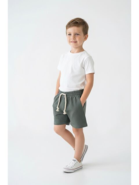 Miababy Elastanlı Gofre Bebek Şort