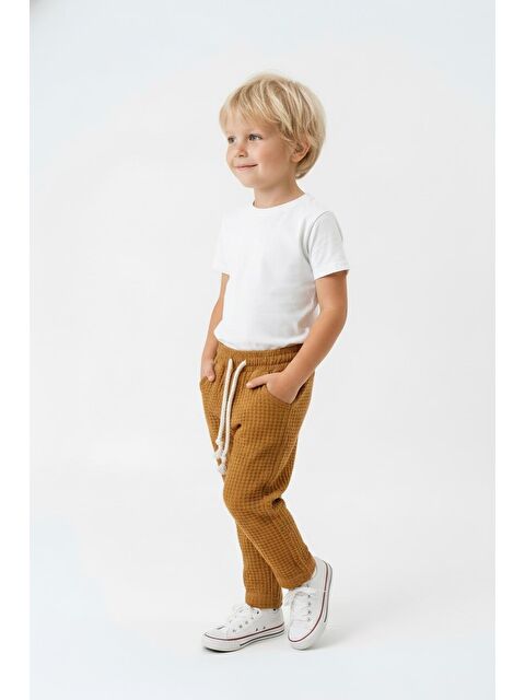 Miababy Elastanlı Gofre Bebek Pantolon