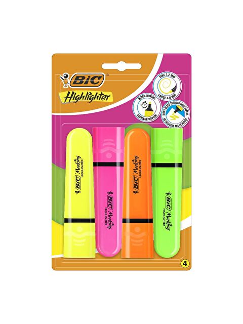 Bic Marking Flat Fosforlu Kalem 4 Lü - S000205515-27074