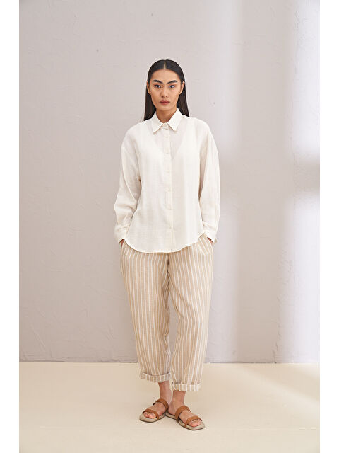 Mevra VELOCE EKRU GÖMLEK 1139 - S000510035-19965