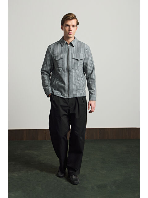 Danger Erkek Premium Keten Gömlek Ceket Yeşil - S000502331-18194