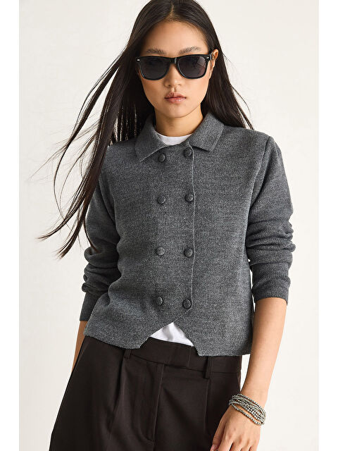 SHADE Kadın Çift Düğme Detaylı Kruvaze Hırka - S000443426-29666