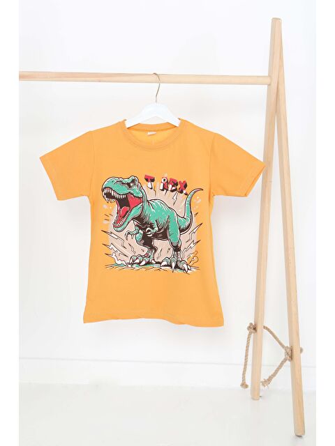 Tofisa Erkek Çocuk Sari Baskılı Kısa Kollu T-Şhirt - 27384 - S000426021-20072