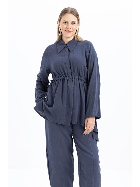 ALLDAY İndigo-Asimetrik Kesim Patlı Gömlek - S000500749-23093