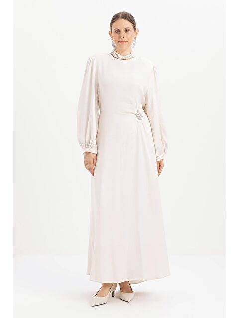 ALLDAY Kemik-Aksesuar Detaylı Kuşaklı Elbise - S000400024-16277