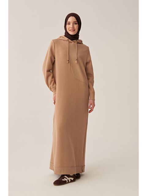 ALLDAY Bej-Pamuklu Kapüşonlu Şardonlu Elbise - S000500754-19928