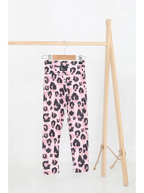 Tofisa Kız Çocuk Pembe Baskılı Armalı Tayt - 27203 - S000426032-20024