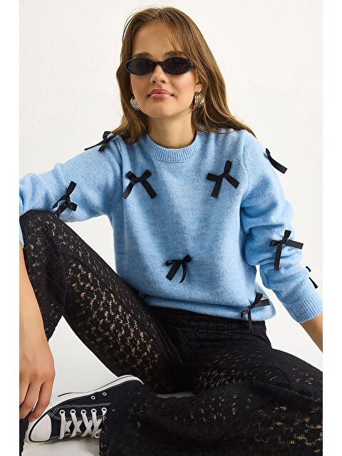 SHADE Kadın Fiyonklu Regular Triko Kazak - S000443431-3642