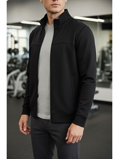 Oksit Loxy Antreman Scuba Kumaş Dik Yaka Fermuarlı Ceket - S000465662-19351