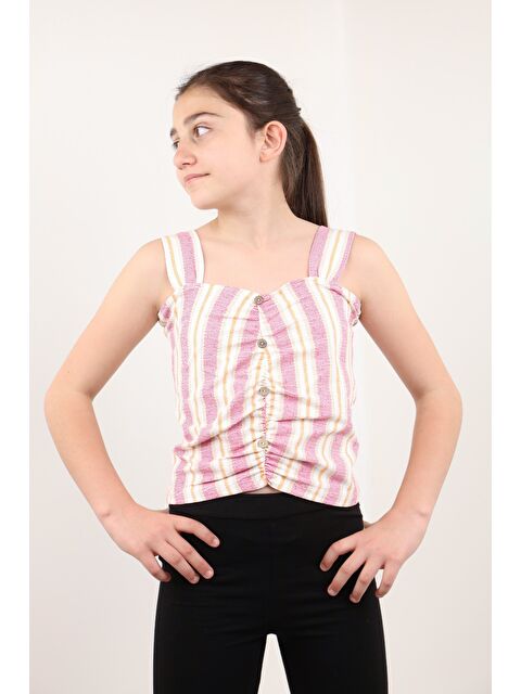 Toontoykids Kız Çocuk Renkli Çizgili Atlet - S000385267-18686