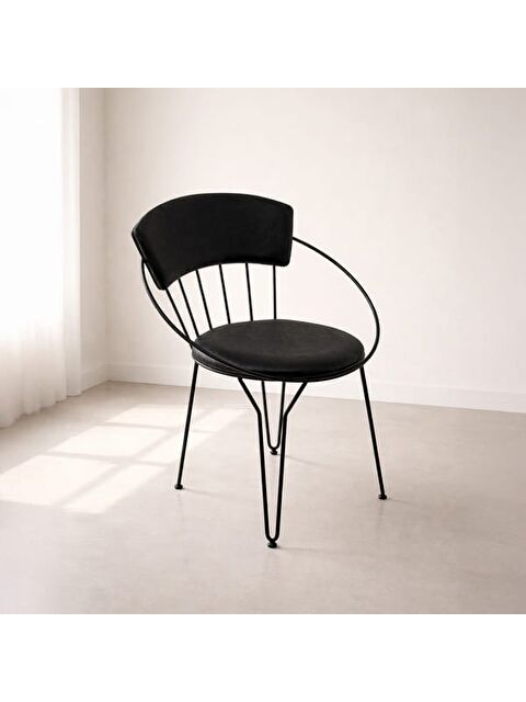 Akın Lüx Modern Metal Sandalye - Siyah