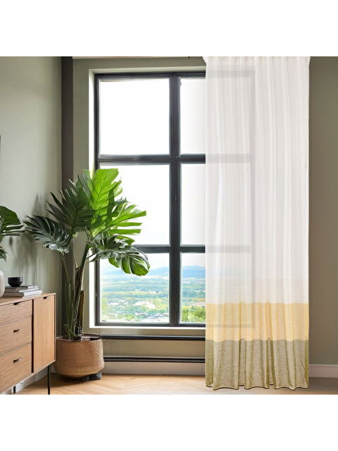 Evidea Soft Sarı Yoğunluklu Fon Perde - Renkli / Sarı - 140x270 cm