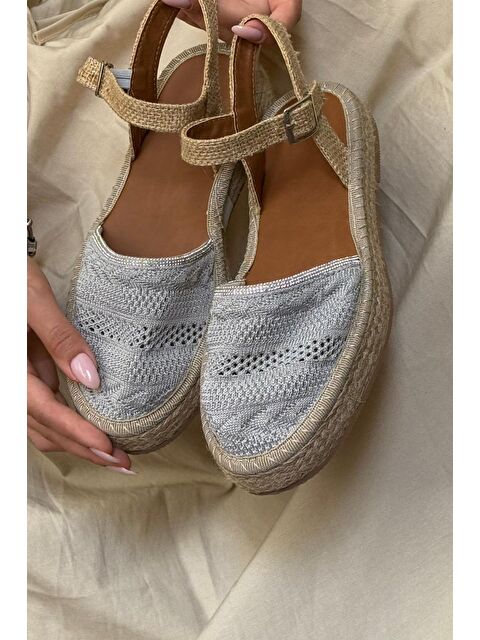 Oksit Glara Önü Kapalı Hasır Görünümlü Kadın Triko Sandalet - S000164678-20600