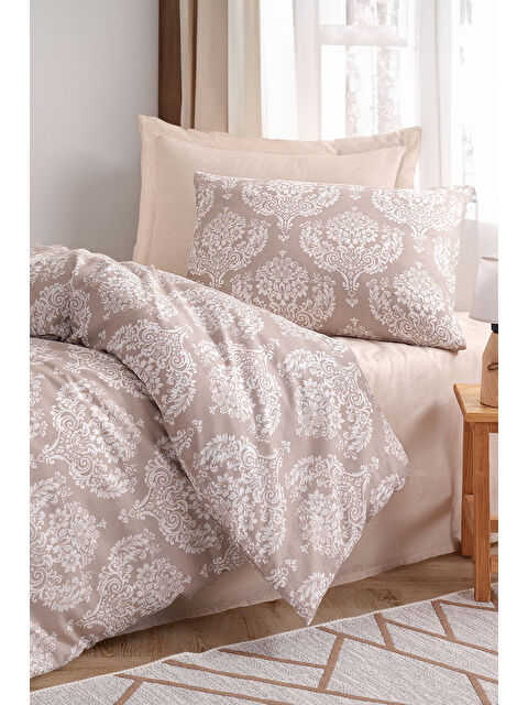 UPSTYLE Kolay Ütülenir Kahverengi Tek Kişilik Nevresim Takımı Yumuşak Dayanıklı ve Hızlı Kuruyan - S000271186-19413