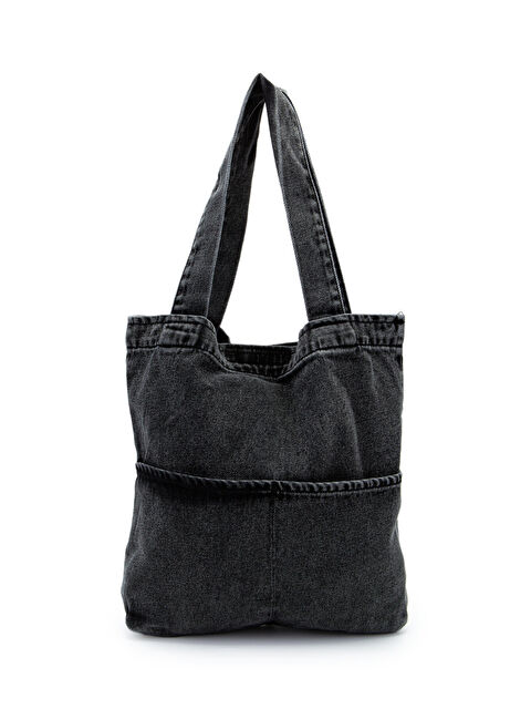 Minebag Çift Cepli Jean Kadın Kol Çanta Edgar Antrasit