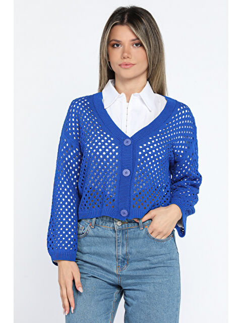 Gülseli Ajurlu Triko Hırka - S000289878-23710