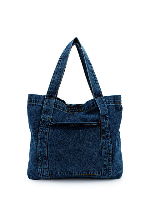 Minebag Tek Cepli Jean Kadın Kol Çanta Spark Lacivert