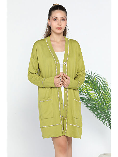 Gülseli Cepli Düğme Detaylı Triko Hırka - S000299099-18194