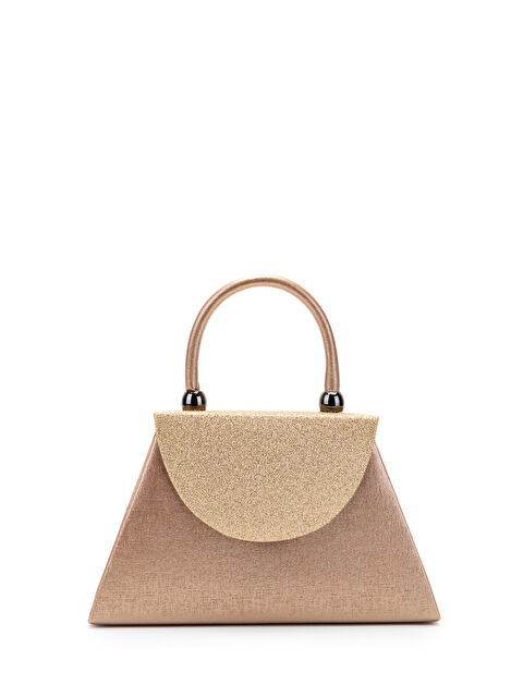 Minebag Minimalist Tasarım Simli Kapaklı Lip Abiye El Çantası Pudra