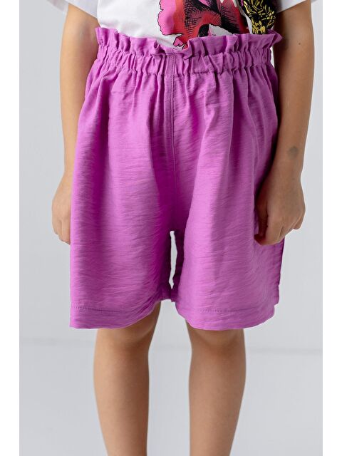 ZEYLAND Kız Çocuk Kemeri Fırfır Detaylı Dokuma Şort - S000315626-20024