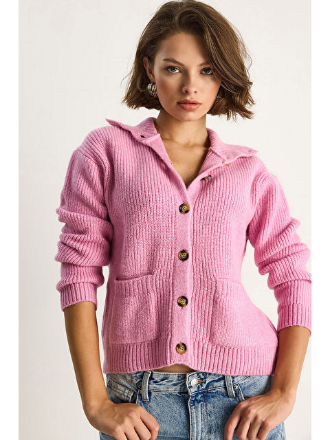 SHADE Kadın Selanik Örgü Cepli Triko Hırka - S000376546-7152