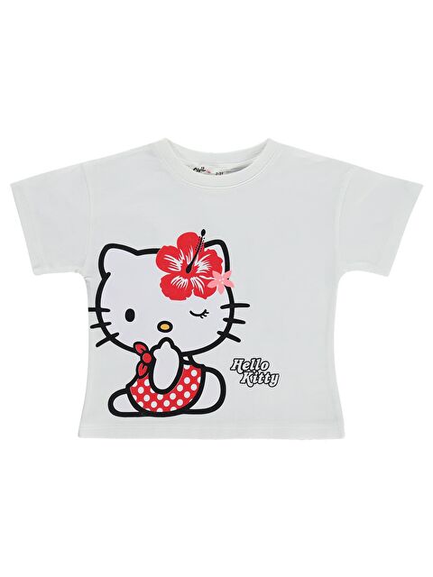 Hello Kitty 2-5 Yaş Tişört - Kırık Beyaz