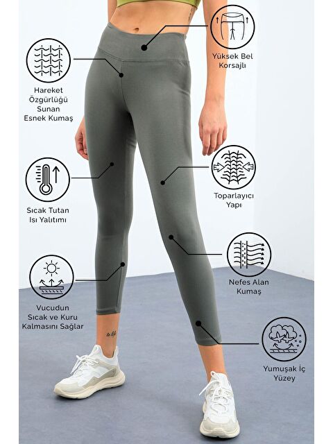 Tommylife Çağla Yüksek Bel Termal Slim Fit Dar Paça Kadın Tayt - 94577 - S000032287-19416