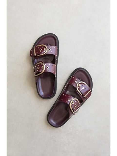 Straswans Pella  Kadın  Drop  Detay  Günlük  Konfor Terlik Bordo - S000512951-19951