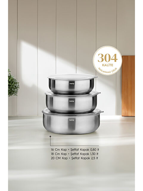Nehir Silver Çelik 6 Parça Saklama Kabı - S000531277-18105