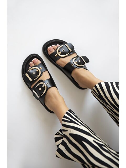 Straswans Forster  Kadın  Toka  Detay  Günlük  Konfor Terlik Siyah - S000512949-19351