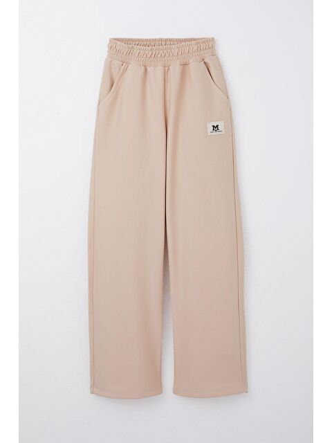 Breeze Kız Çocuk Eşofman Altı Beli Lastikli Cepli Armalı Bej (6-12 Yaş) - S000355999-19928