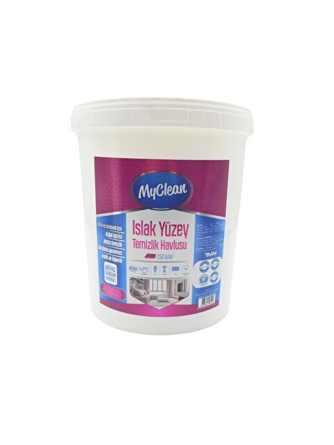 Myclean Beyaz Sabun Katkılı Islak Yüzey Temizlik Havlusu 250 Adet Plastik Kovada 609619 - S000404651-20063