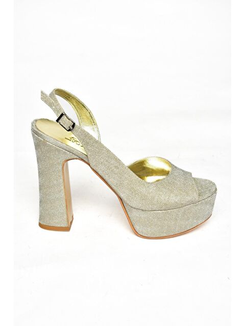 Fox Shoes S2460599 Altın Kadın Topuklu Ayakkabı