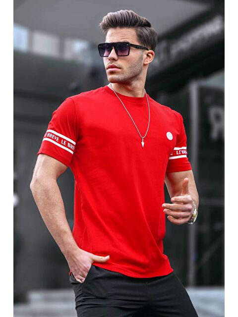 Madmext Erkek Kırmızı %100 Pamuk Tişört - S000016399-20045