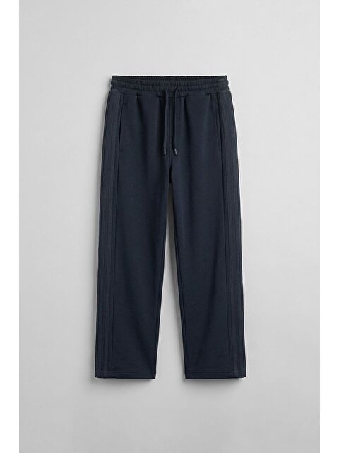 Abluka Online Erkek Baggy Fit Yan Şerit Fitilli Eşofman Altı Lacivert