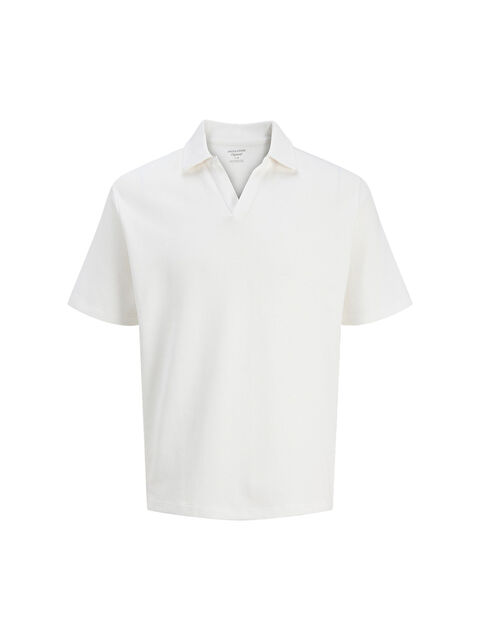 Jack & Jones Montauk Split Erkek Beyaz Polo Yaka Tişört