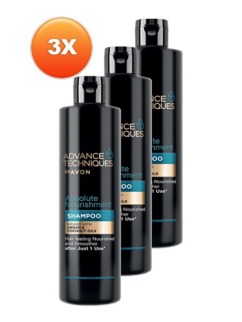 AVON Advance Techniques Argan Yağı İçeren Besleyici Şampuan 400 Ml. Üçlü Set - S000191837-10231