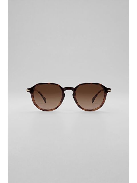 Abluka Online Unisex Retro Oval Asetat Çerçeve Güneş Gözlüğü Kahverengi