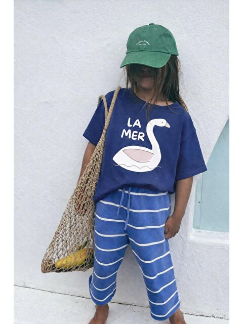 Monila Kız Çocuk Pamuklu Bisiklet Yaka Baskılı T-Shirt - S000514659-21164